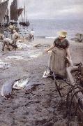Anders Zorn Fiskmarknad i St Ives painting